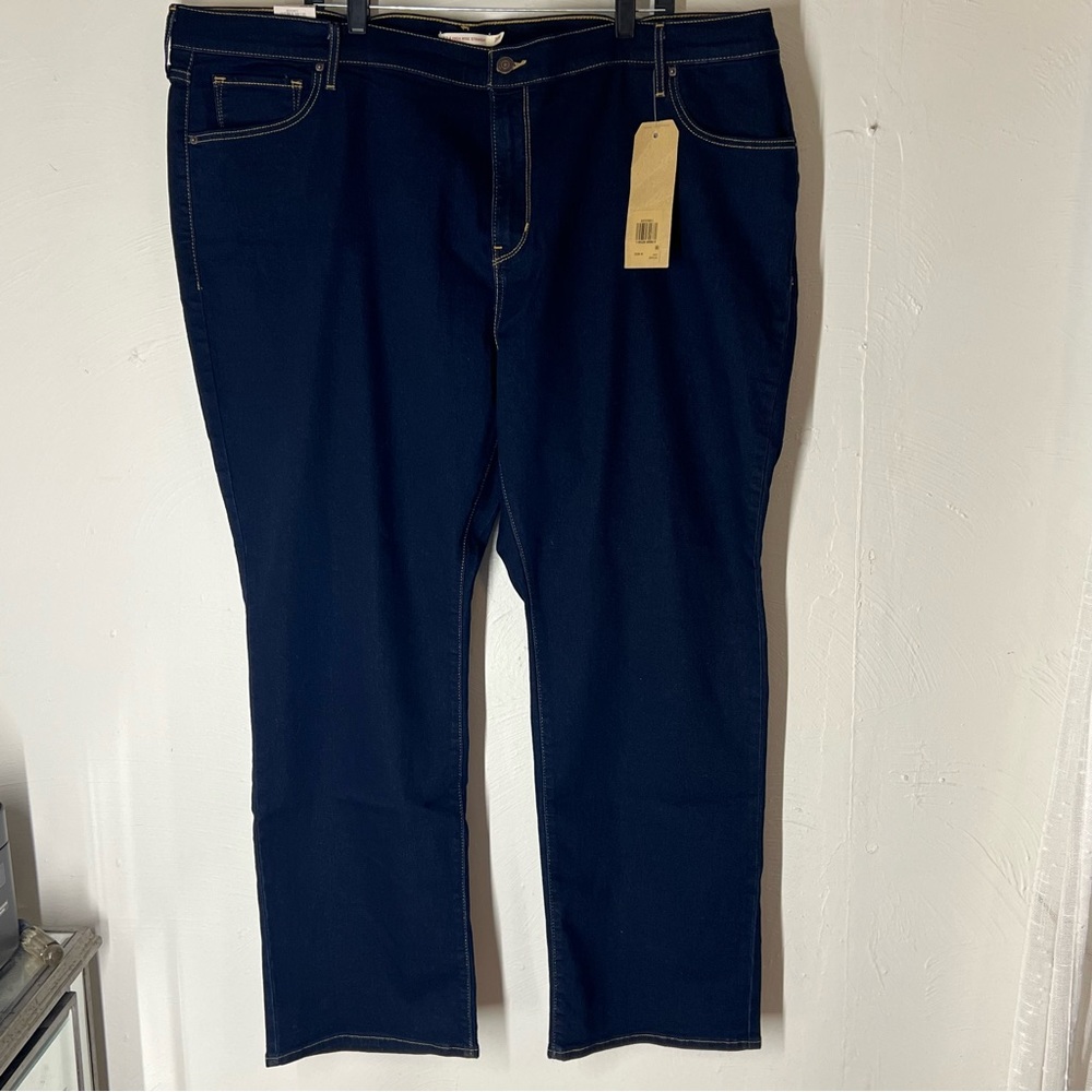 LEVI'S 724 HIGH RISE STRAIGHT Jeans size 26W Stretchy Denim Dark Wash - Picture 7 of 8